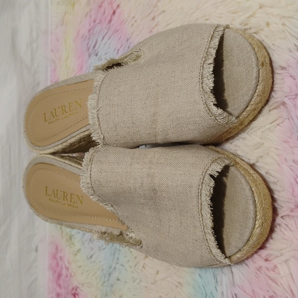 NWOT Lauren Ralph Lauren Carlynda Espadrille Wedge Sandals Sz.8.5 - Picture 3 of 10
